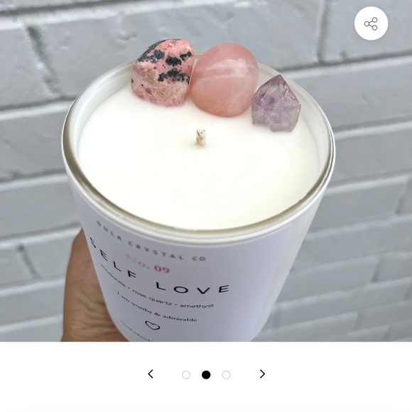 NWT OULA CRYSTAL CO 100% Soy Wax Candle Sparkle Effect Self Love - Picture 3 of 16